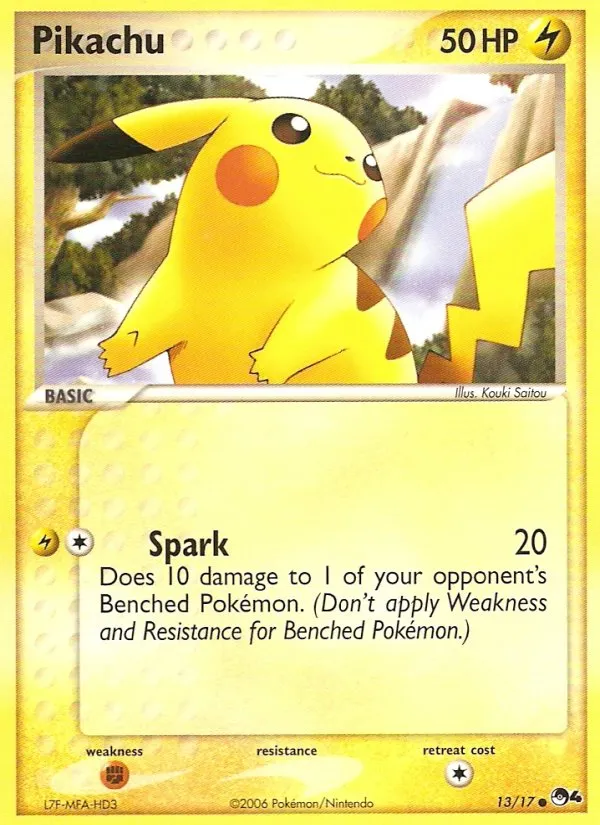 2006 POP Series 4 Pikachu Common #13/17 Common card image