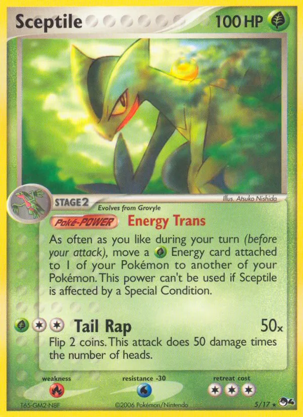 2006 POP Series 4 Sceptile Rare #05/17 Rare card image