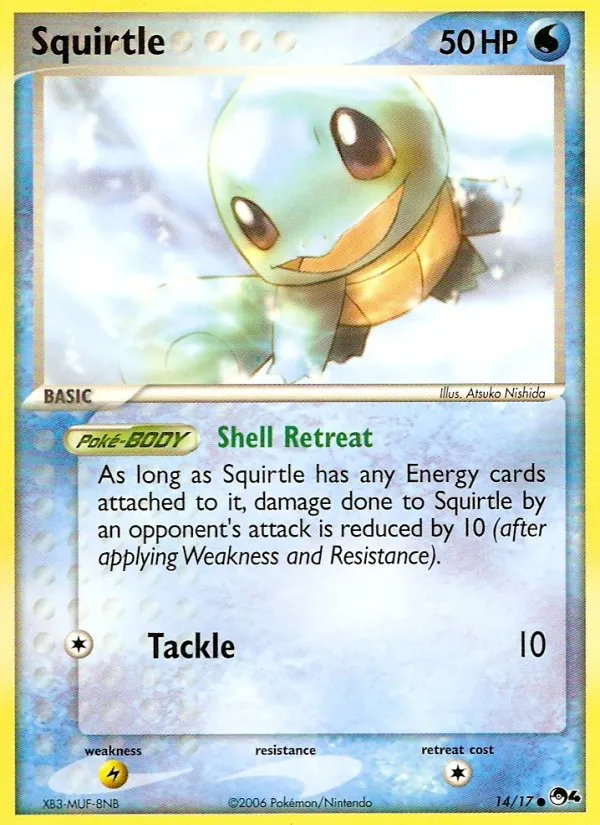 2006 POP Series 4 Squirtle Common #14/17 Common card image