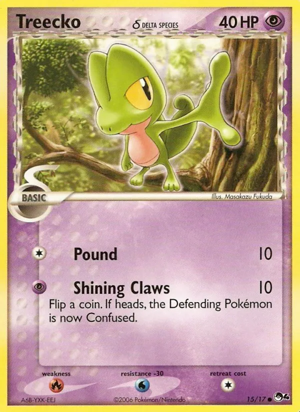 2006 POP Series 4 Treecko δ Common #15/17 Common card image