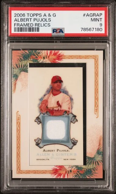 2006 Topps Allen & Ginter Framed Relics Agrap Albert Pujols #no-number card image