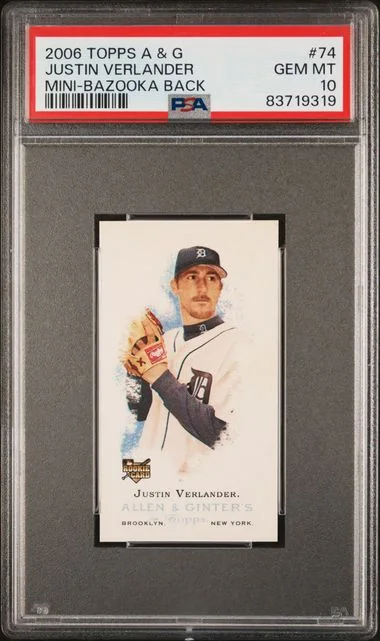2006 Topps Allen & Ginter Justin Verlander Mini-Bazooka Back #74 card image