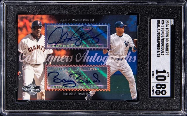 2006 Topps Barry Bonds/Alex Rodriguez Co-Signers Dual Autographs #CS-1 card image