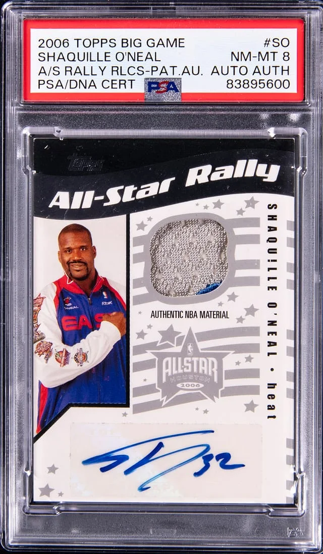 2006 Topps Big Shaquille O'Neal Game All-Star Rally Relics Patches Autograph #SO card image