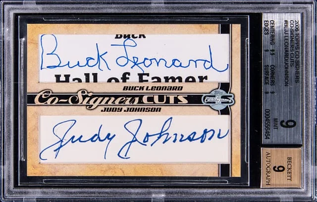 2006 Topps Buck Leonard/Judy Johnson Co-Signers Cuts #CUT-BLJJ card image