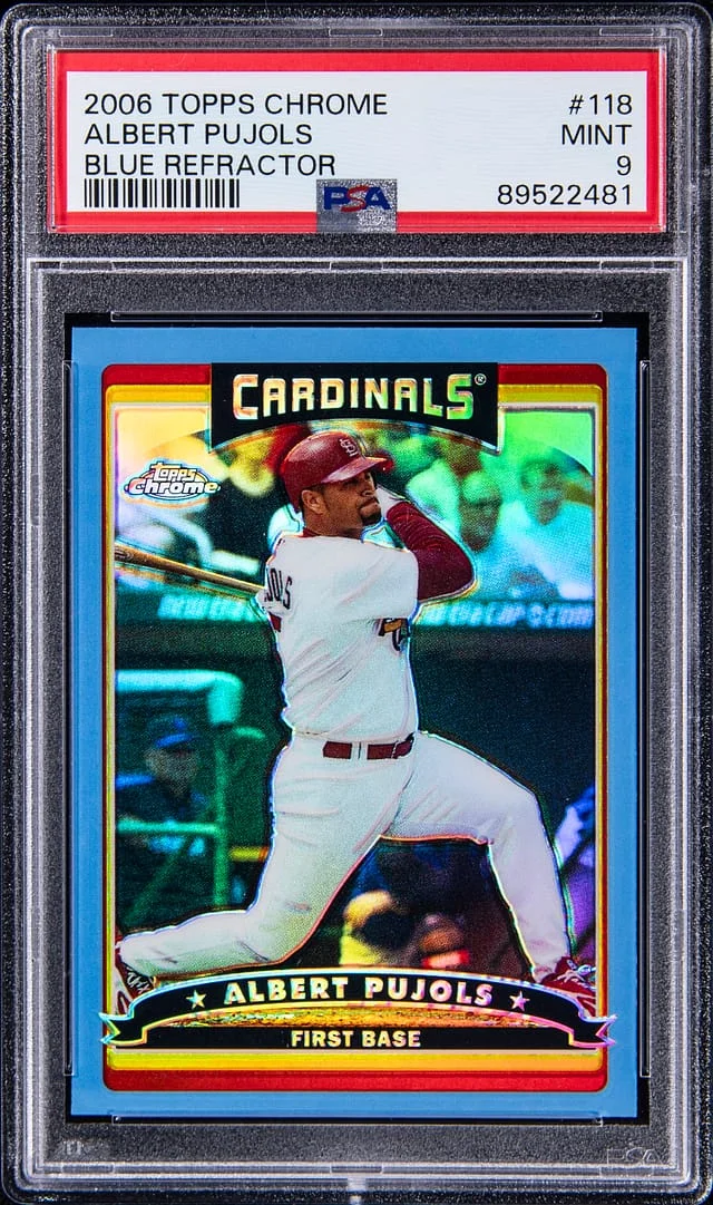 2006 Topps Chrome Albert Pujols Blue Refractor #118 card image