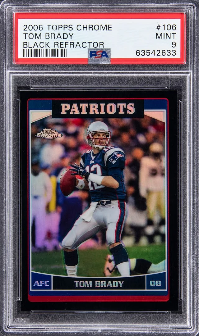 2006 Topps Chrome Black Tom Brady Refractor #106 card image