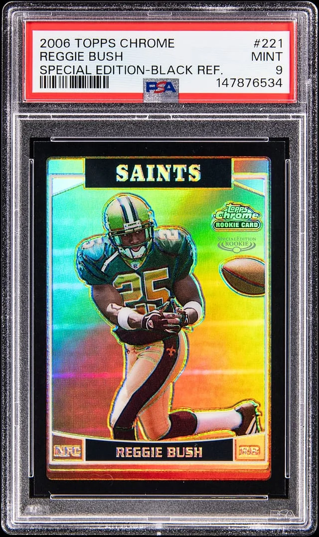 2006 Topps Chrome Reggie Bush Special Edition Black Refractor #221 card image