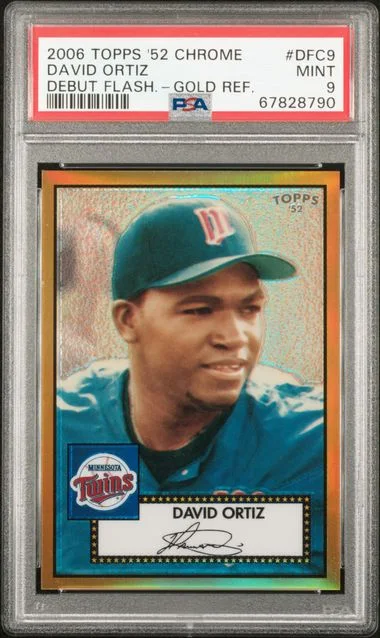 2006 Topps David Ortiz 52 Chrome Debut Flash Gold Refractors #DFC9 card image