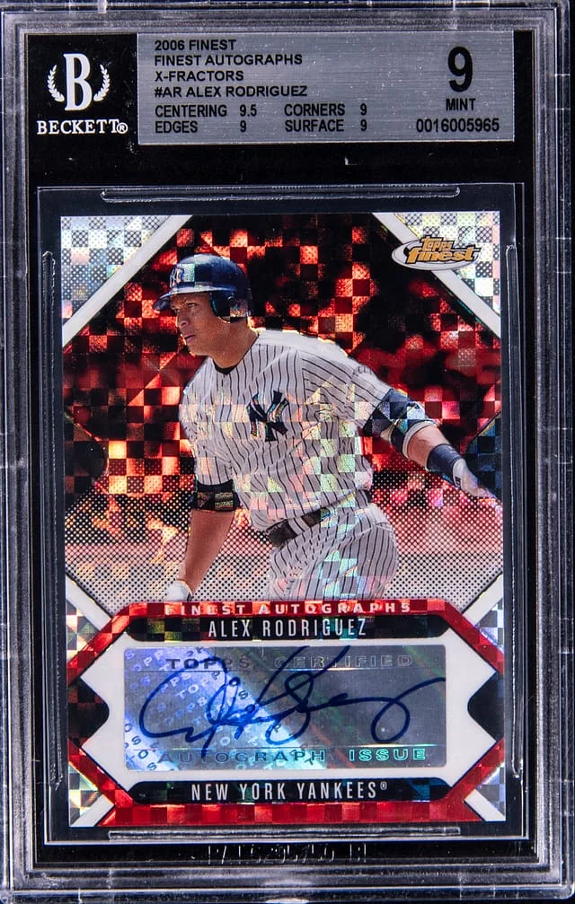 2006 Topps Finest Alex Rodriguez Autographs X-Fractors #AR card image