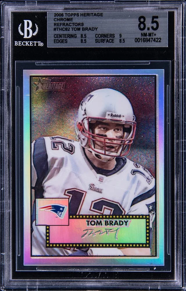 2006 Topps Heritage Chrome Tom Brady Refractor #THC62 card image