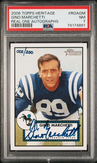 2006 Topps Heritage Real One Gino Marchetti Autograph #ROA-GM card image