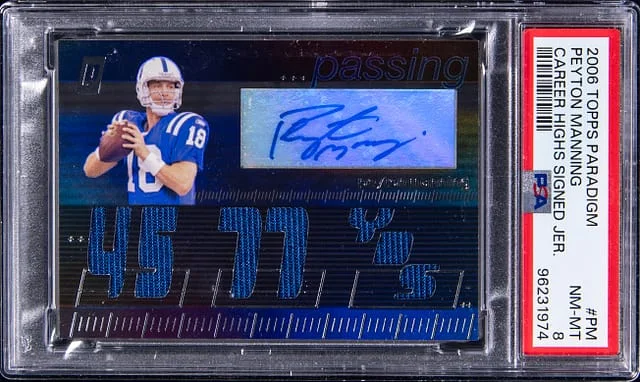 2006 Topps Peyton Manning Paradigm Career Highs Signed Jersey #TPCHP-PM card image