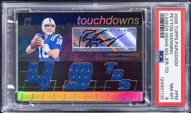 2006 Topps Peyton Manning Paradigm Career Highs Signature Jersey Touchdowns #TPCHTD-PM card image