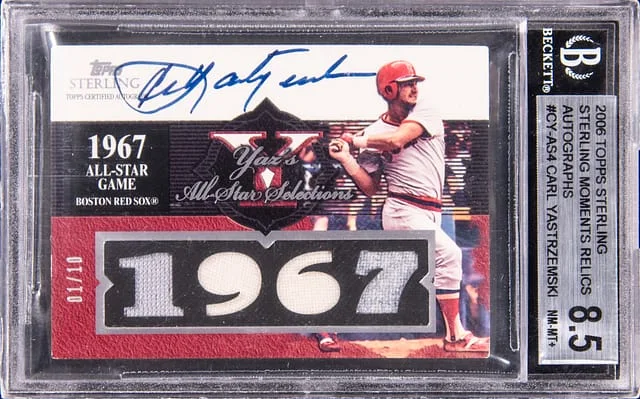 2006 Topps Sterling Carl Yastrzemski Sterling Moments Relics Autographs #CY-AS4 card image