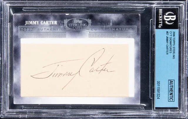 2006 Topps Sterling Jimmy Carter Cut Signatures #CUT-27 card image