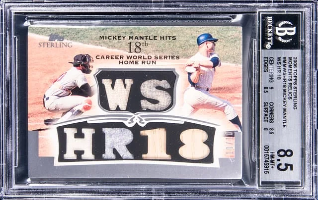 2006 Topps Sterling Mickey Mantle World Series Home Run 18 Moments Relics #MM-WSHR18 card image