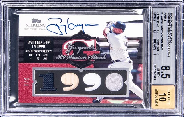 2006 Topps Sterling Tony Gwynn Moments Relics Autographs Prime #TG-BA8 card image
