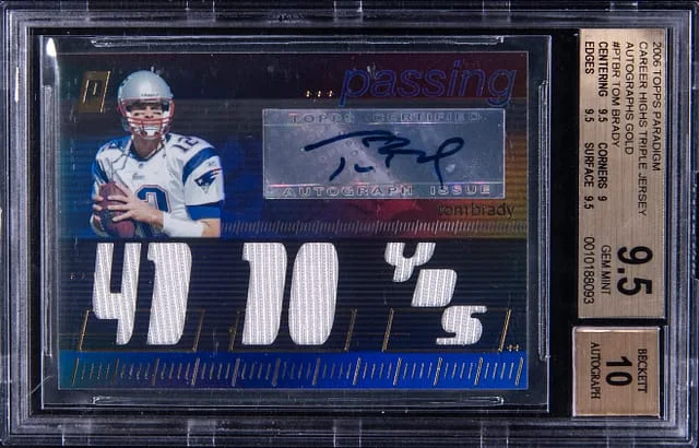 2006 Topps Tom Brady Paradigm Career High Signed Jersey #TPCHP-TBR card image