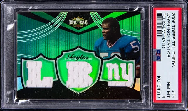 2006 Topps Triple Threads Lawrence Taylor Relic Emerald #25 card image