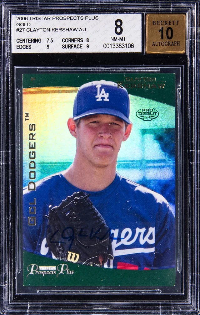 2006 Tristar Prospect Plus Autograph Gold Clayton Kershaw #27 card image