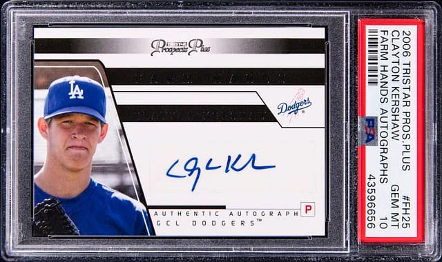 2006 Tristar Prospect Plus Farm Hands Autographs Clayton Kershaw #FH25 card image