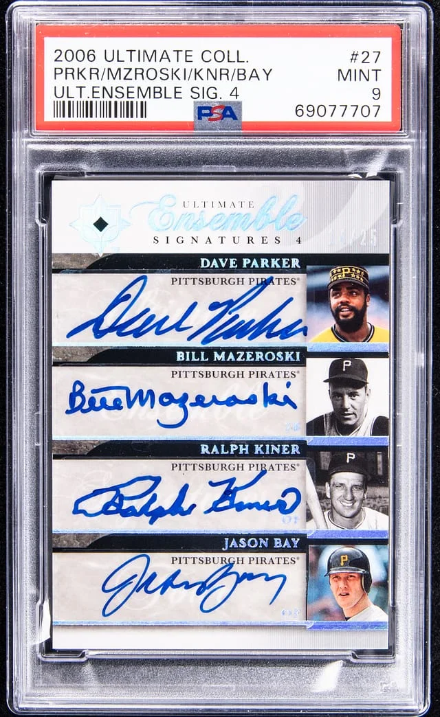 2006 UD Ultimate Collection Parker/Mazeroski/Kiner/Bay Multi-Signed Ensemble Signatures 4 #27 card image