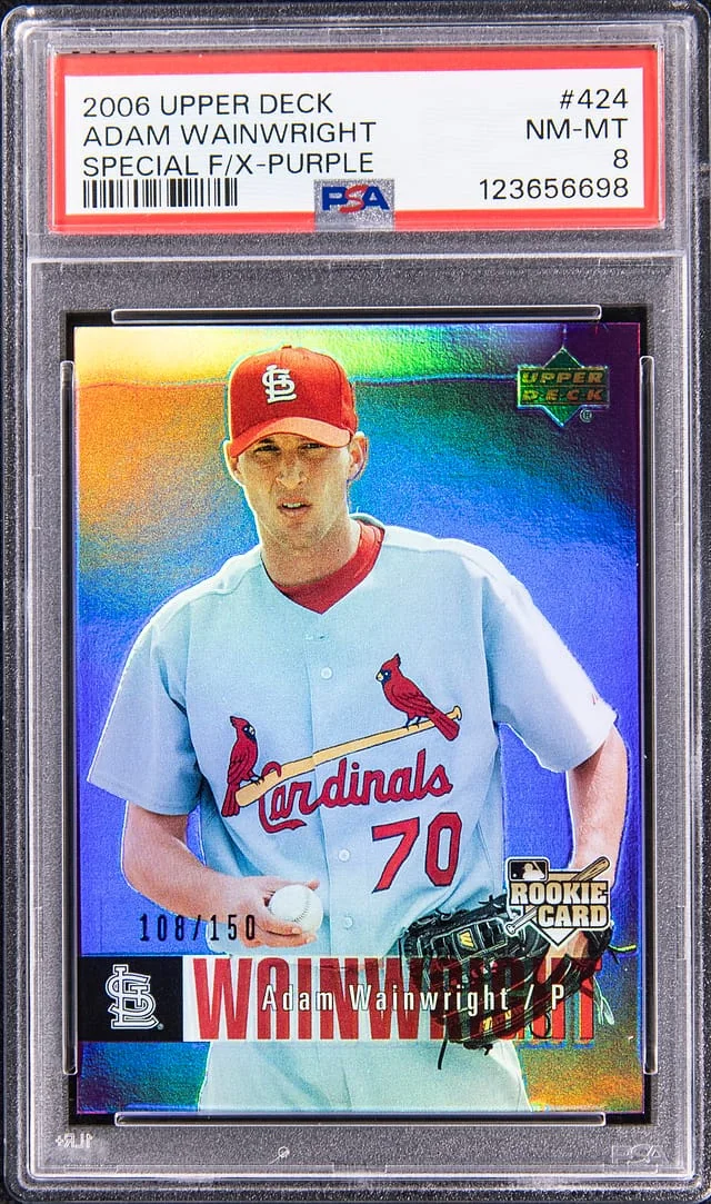 2006 Upper Deck Adam Wainwright Special F/X Purple #424 card image