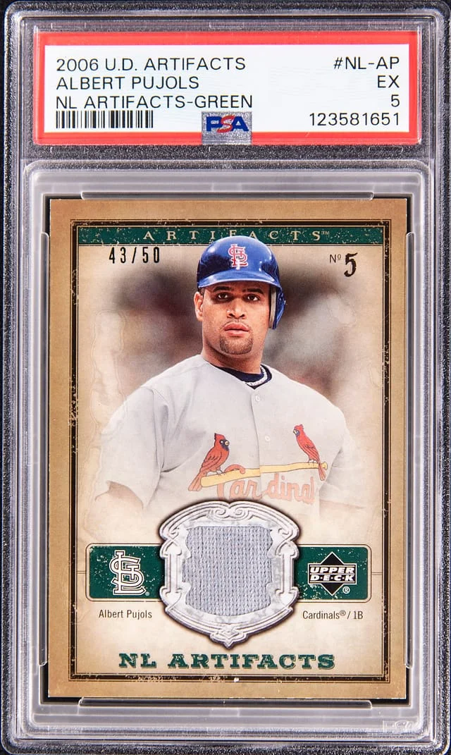 2006 Upper Deck Artifacts Albert Pujols National League Artifacts Green #NL-AP card image