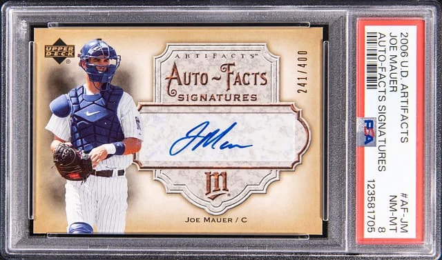 2006 Upper Deck Artifacts Joe Mauer Autograph Facts Signatures #AF-JM card image