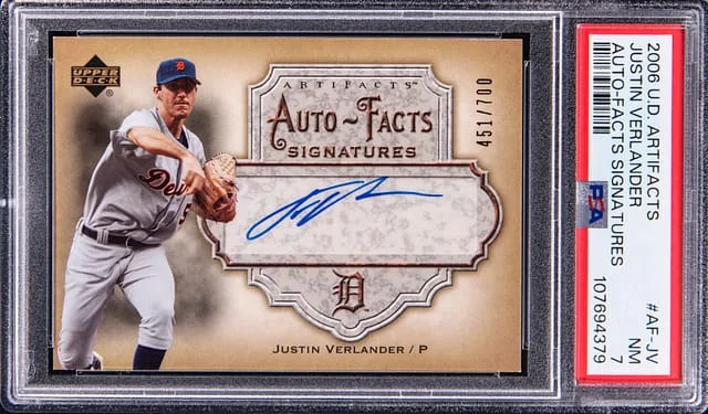 2006 Upper Deck Artifacts Justin Verlander Auto-Facts Signatures #AF-JV card image