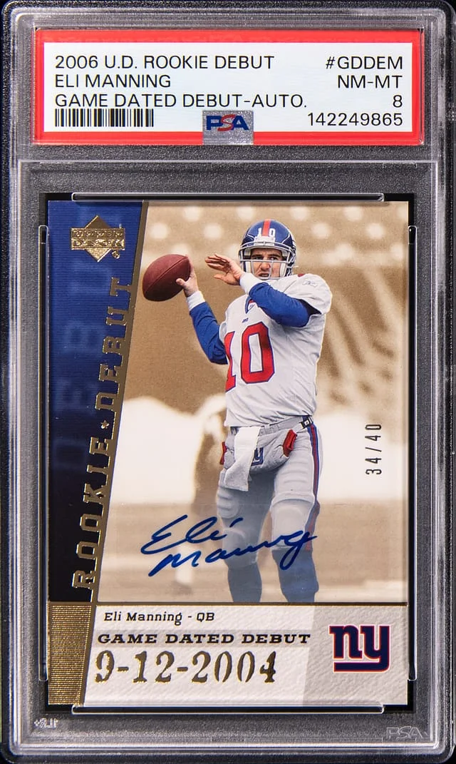 2006 Upper Deck Eli Manning Debut Game Dated Debut Autographs #GDD-EM card image