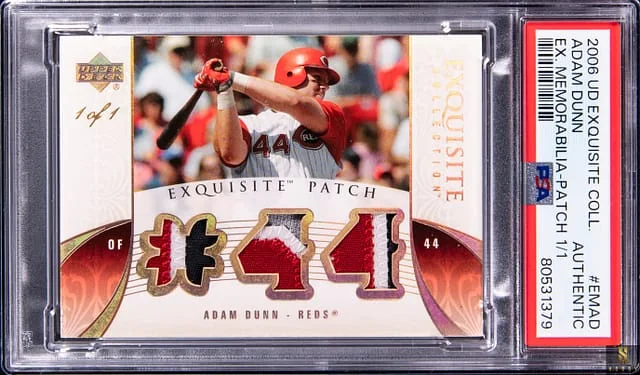 2006 Upper Deck Exquisite Collection Adam Dunn Exquisite Memorabilia Gold Spectrum #EMAD card image