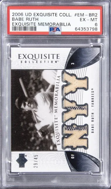2006 Upper Deck Exquisite Collection Babe Ruth Game-Used Exquisite Memorabilia #EM-BR2 card image