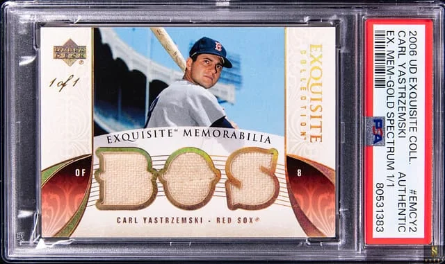 2006 Upper Deck Exquisite Collection Carl Yastrzemski Exquisite Memorabilia Gold Spectrum #EMCY2 card image