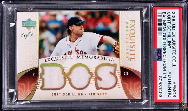 2006 Upper Deck Exquisite Collection Curt Schilling Exquisite Memorabilia Gold Spectrum #EMCS card image