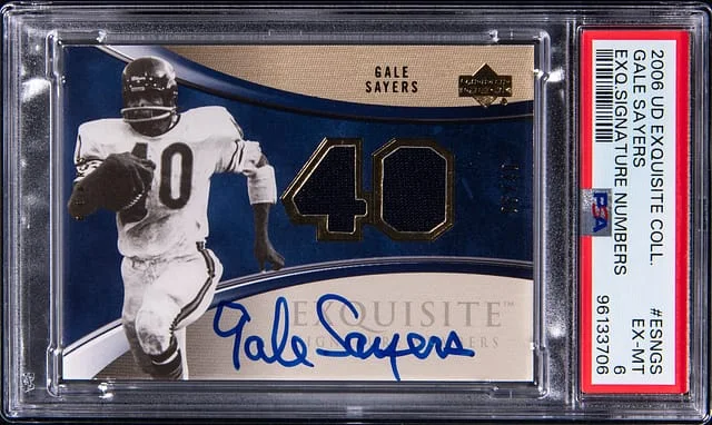 2006 Upper Deck Exquisite Collection Gale Sayers Exquisite Signature Numbers #ESN-GS card image