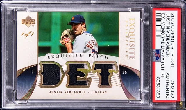 2006 Upper Deck Exquisite Collection Justin Verlander Exquisite Memorabilia Gold Spectrum #EMJV card image