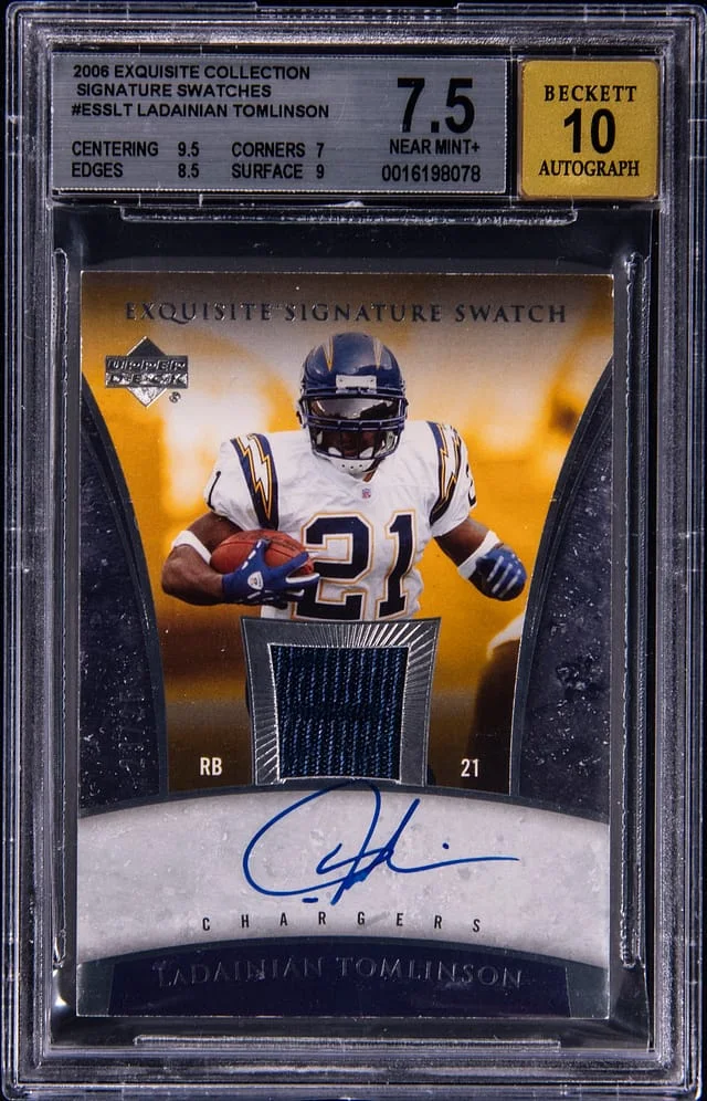 2006 Upper Deck Exquisite Collection LaDainian Tomlinson Signature Swatches #ESS-LT card image
