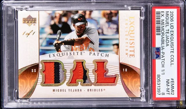 2006 Upper Deck Exquisite Collection Miguel Tejada Exquisite Memorabilia Patch #EMMI2 card image