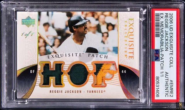 2006 Upper Deck Exquisite Collection Reggie Jackson Exquisite Memorabilia Patch #EMRE2 card image