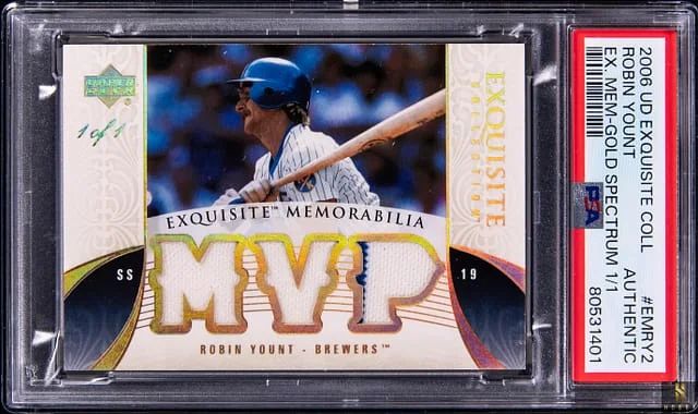 2006 Upper Deck Exquisite Collection Robin Yount Exquisite Memorabilia Gold Spectrum #EMRY2 card image