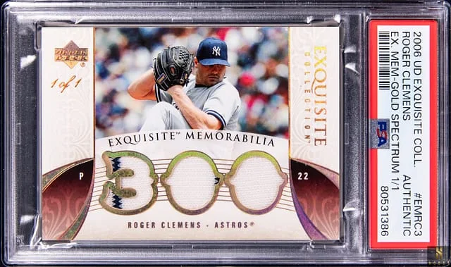 2006 Upper Deck Exquisite Collection Roger Clemens Exquisite Memorabilia Gold Spectrum #EMRC3 card image