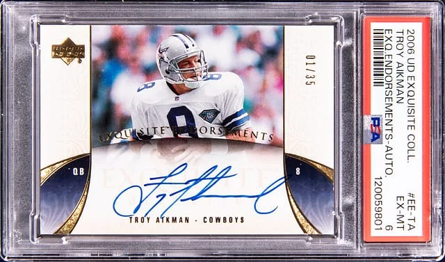 2006 Upper Deck Exquisite Collection Troy Aikmen Exquisite Endorsements Autograph #EE-TA card image