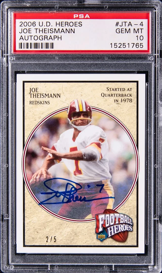 2006 Upper Deck Joe Theismann Heroes Autograph #JTA-4 card image