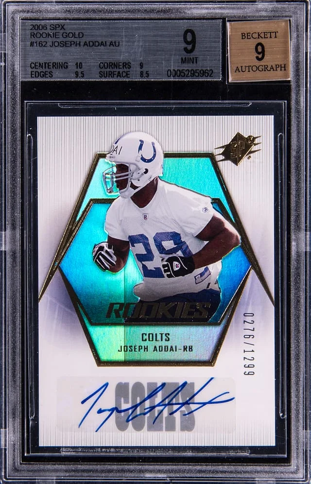 2006 Upper Deck SPx Joseph Addai Gold #162 card image