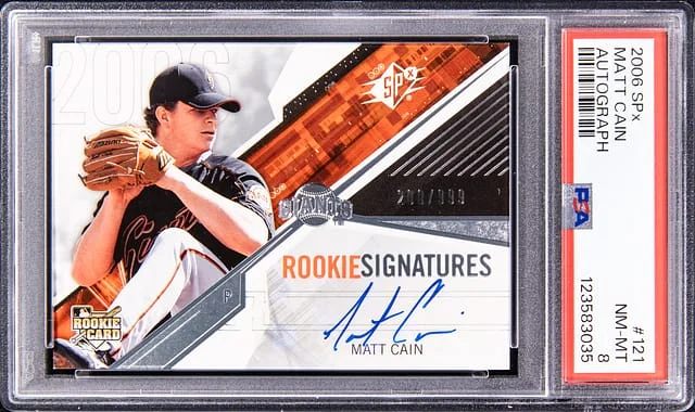 2006 Upper Deck SPx Matt Cain Autograph #121 card image