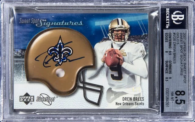 2006 Upper Deck Sweet Spot Signatures Drew Brees Gold #SSSV-DB card image