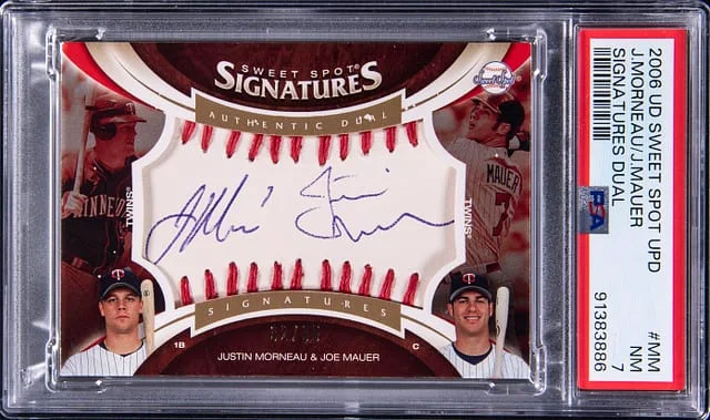 2006 Upper Deck Sweet Spot Update Justin Morneau/Joe Mauer Dual Signatures #SS2-MM card image
