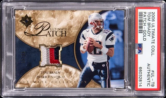 2006 Upper Deck Ultimate Collection Tom Brady Patch Gold #UL-TB card image